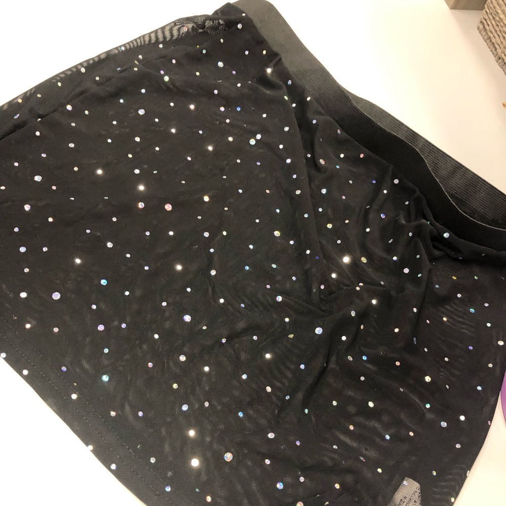 Mesh black see thru skirt
